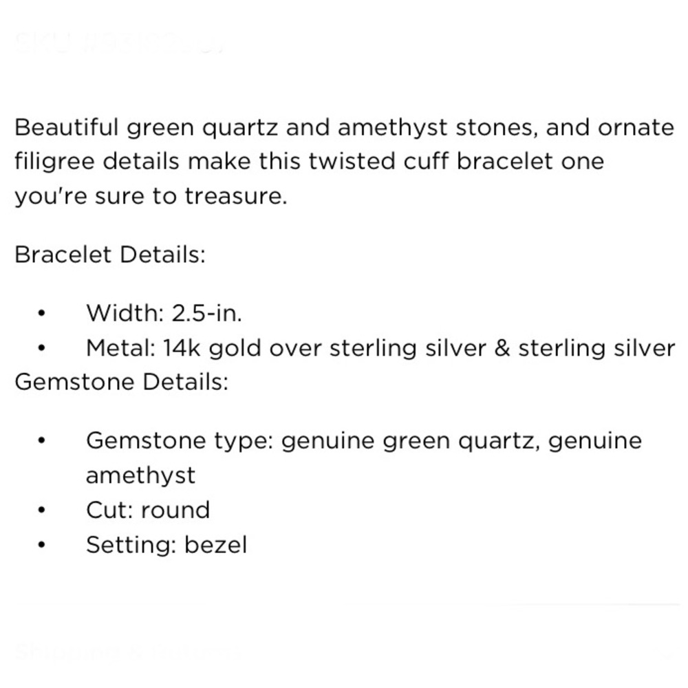 14k sterling Green Quartz Bracelet - Picture 5 of 7